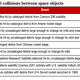 Chart showing unintentional collisions between space objects.